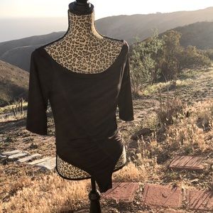 Black mid sleeve boatneck style bodysuit